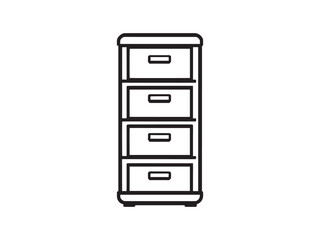 modern filing cabinet simple line drawing design