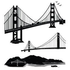 Fototapeta premium golden gate bridge silhouette