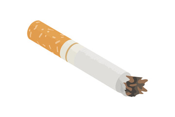 Used Cigarette Illustration Isolated on White