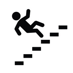 Falling Down Stairs Pictogram A Safety and Warning Symbol