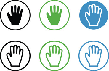 Obraz premium Hand icon vector set stop palm gesture symbol illustration graphic design