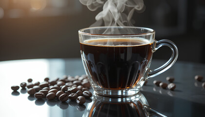 Fototapeta premium cup of coffee beans
