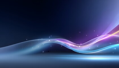 Abstract Blue Line Movement on dark background 