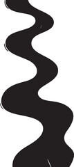 Abstract Wavy Black Line or River Flow Vector