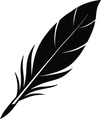 Obraz premium Black Feather in a Pure State: This striking high-contrast image features a pristine black feather, its intricate details elegantly displayed. This single, isolated feather, a timeless symbol.