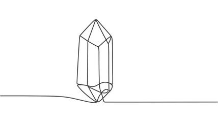 Minimalist Crystal Drawing Single Line Art of Gemstone Illustration