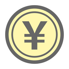 Bold yen coin icon with thick border