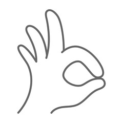 Flat white hand gesture showing OK sign
