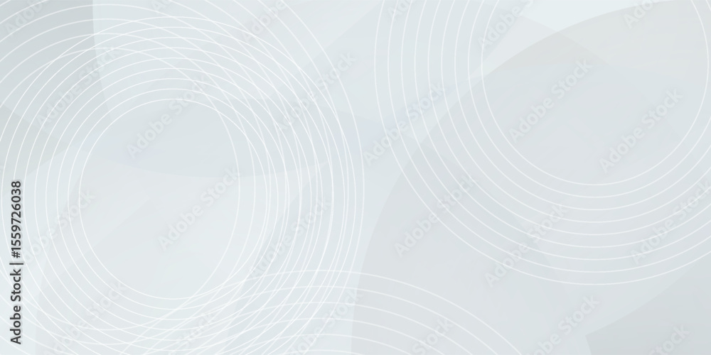 Poster white geometric abstract background with overlap layer. modern circle lines pattern