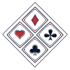 Classic Diamond Playing Card Suits Arrangement Design Symbol