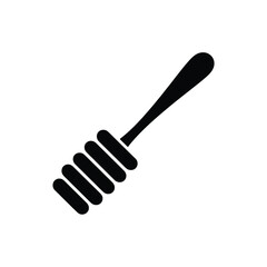 Black Silhouette of a Honey Dipper on a White Background