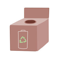 waste battery recycling box cartoon vector illustration
