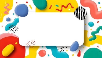 Colorful Memphis Background with empty area for text