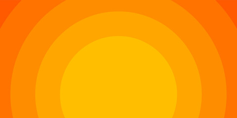 Bright vector background with concentric circles in yellow to orange gradient, radiating from the center like a sunburst for a warm, energetic, and eye-catching effect.