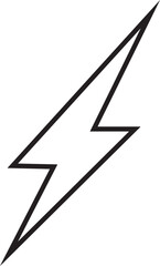 flash thunder power icon in line. isolated on transparent background use Electric power symbol