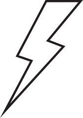 flash thunder power icon in line. isolated on transparent background use Electric power symbol