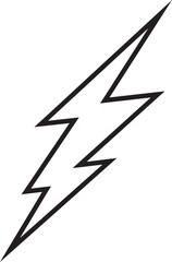 flash thunder power icon in line. isolated on transparent background use Electric power symbol