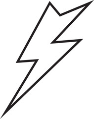 flash thunder power icon in line. isolated on transparent background use Electric power symbol