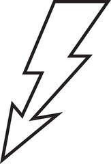 flash thunder power icon in line. isolated on transparent background use Electric power symbol
