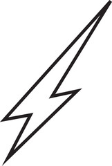 flash thunder power icon in line. isolated on transparent background use Electric power symbol