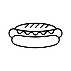 Simple Line Art Hot Dog Illustration hot dog