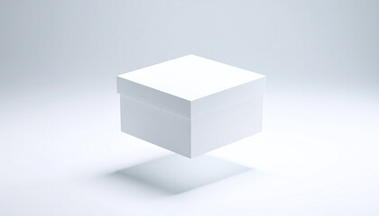 Naklejka premium White Square Box Isometric Minimal 3D Render