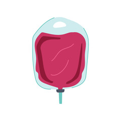 Obraz premium hospital iv fluid bag cartoon vector illustration