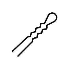 Minimalist Line Art Illustration of a Classic Bobby Pin Hair Accessory