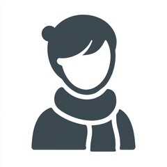 Obraz premium Dark Gray Minimalist Person Illustration with Scarf