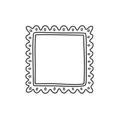 Ornate Square Frame Design Simple black line drawing
