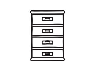 office filing cabinet clean line art vector graphic