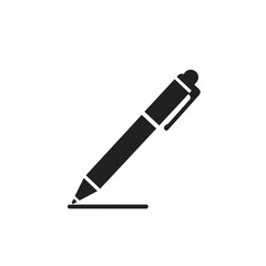 Ballpoint pen icon in flat style. Office tool vector illustration on white background. School equipment sign business concept