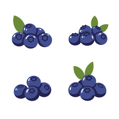 Blueberry fruit icon in flat style. Bilberry vector illustration on white background. Sweet berry sign business concept