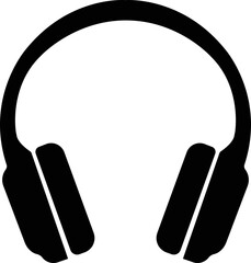 Headphone headset icon in flat style. isolated on transparent background.