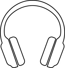 Headphone headset icon in line style. isolated on transparent background. 