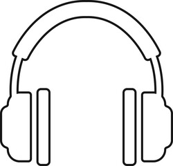 Headphone headset icon in line style. isolated on transparent background. 