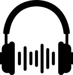 Headphone headset icon in flat style. isolated on transparent background.