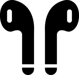 earphone headset icon in flat style. isolated on transparent background.
