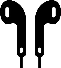 earphone headset icon in flat style. isolated on transparent background.