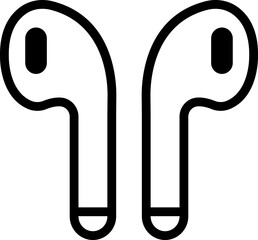 earphone headset icon in line style. isolated on transparent background.