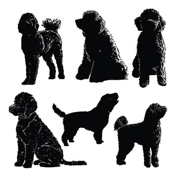 whoodle silhouette set, Black & White silhouette set