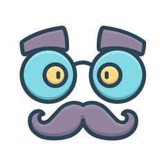 Vector color shadow icon for Fake mustache