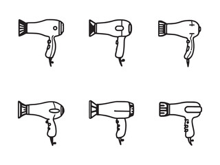professional hair dryer simple line art vector design