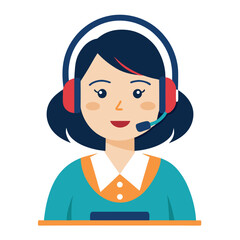 Customer service operator with mic