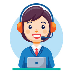 Tele-support woman handling call