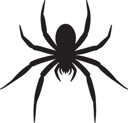 Obraz premium Spooky Black Spider Silhouette Vector Illustration