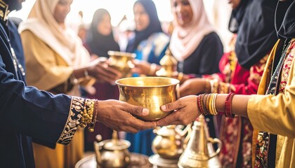 Traditional yemeni coffee ceremony.