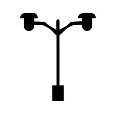 Modern street lamp with two lights in a clean silhouette