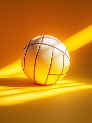 Volleyball against a yellow background