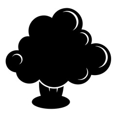 Stylized black cloud with white highlights and sharp bottom silhouette